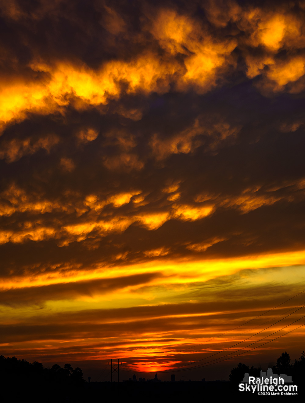 Sunset and skyline from Knightdale