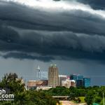 Dramatic shelf cloud looming over downtown Raleigh this evening.