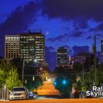 Crescent moon over Davie Street