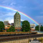 Rainbow over downtown Raleigh on August 31, 2020