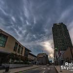 Mammatus clouds over the Raleigh Convention center