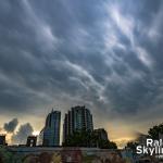 Mammatus clouds over the Raleigh Skyline