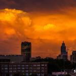 A thunderstorm to the east of downtown Raleigh lit up just after sunset on August 8, 2020