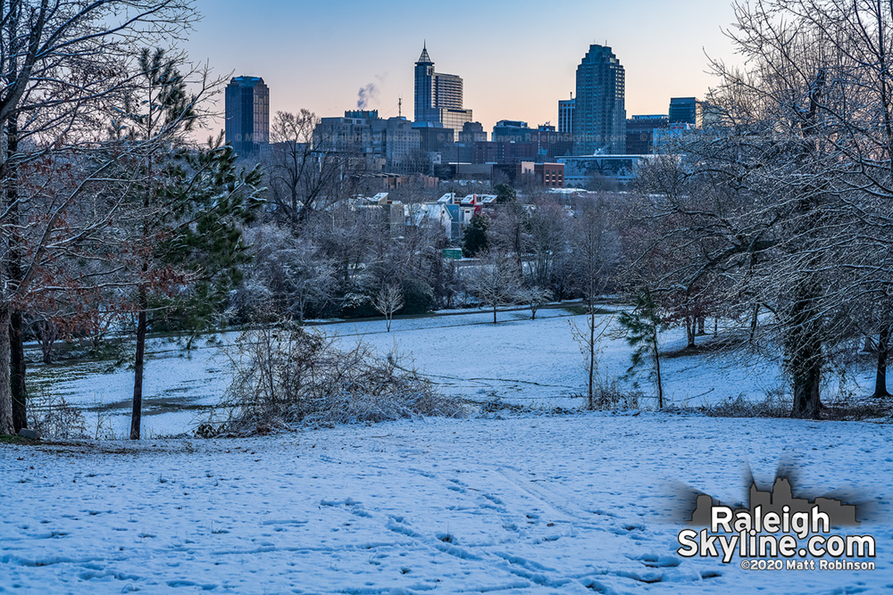 Before sunrise snow from Dix Park