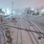 Railroad tracks in the snow