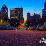 Downtown Raleigh from East Davie Street at twilight