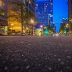 An empty Fayetteville Street in Downtown Raleigh due to the coronavirus