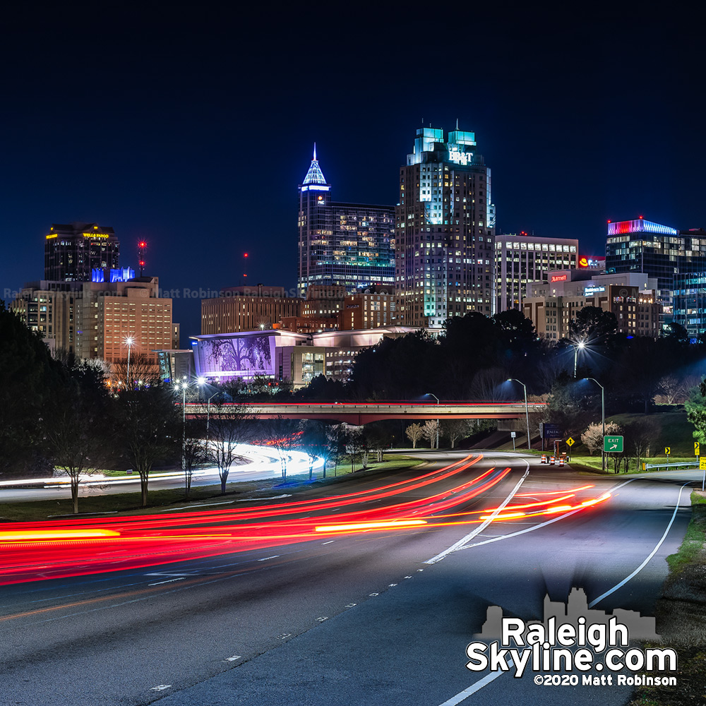 Raleigh Friday the 13th skyline at night