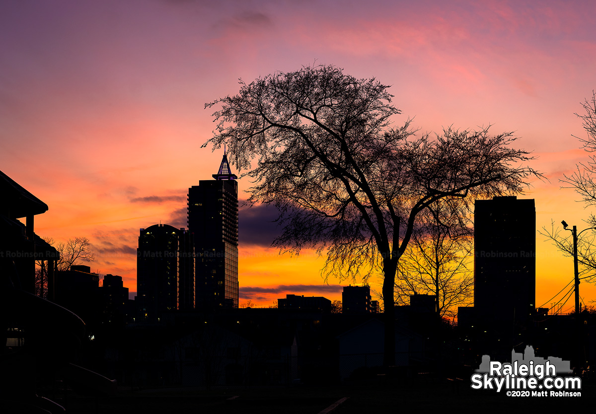 Raleigh's St. Patrick's Day sunset, 2020