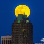 Moon rise behind Two Hannover Square