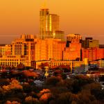 Last light on PNC Plaza in autumn 2021