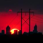 Knightdale view of Raleigh at sunset