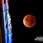 The lunar eclipse at maximum coverage, 4:01 AM EST November 19, 2021, viewed from downtown Raleigh. 