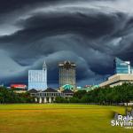 Out of this world shelf cloud arriving in downtown Raleigh