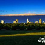 Raleigh skyline sunlight sandwich: The sharp edge of a cloud deck provided this interesting contrast right before sunset.