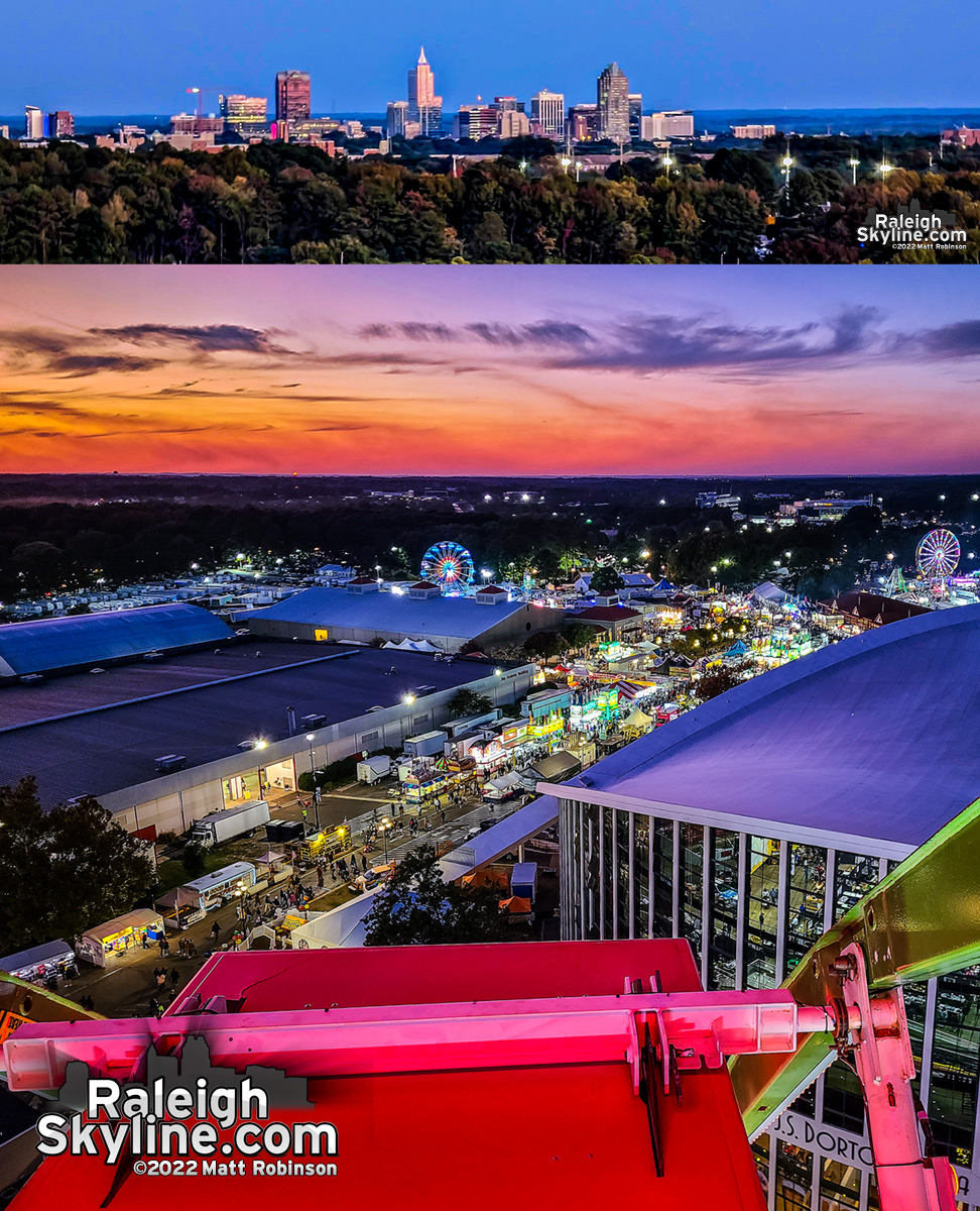 Downtown Raleigh from the Ferris Wheel at the State Fair