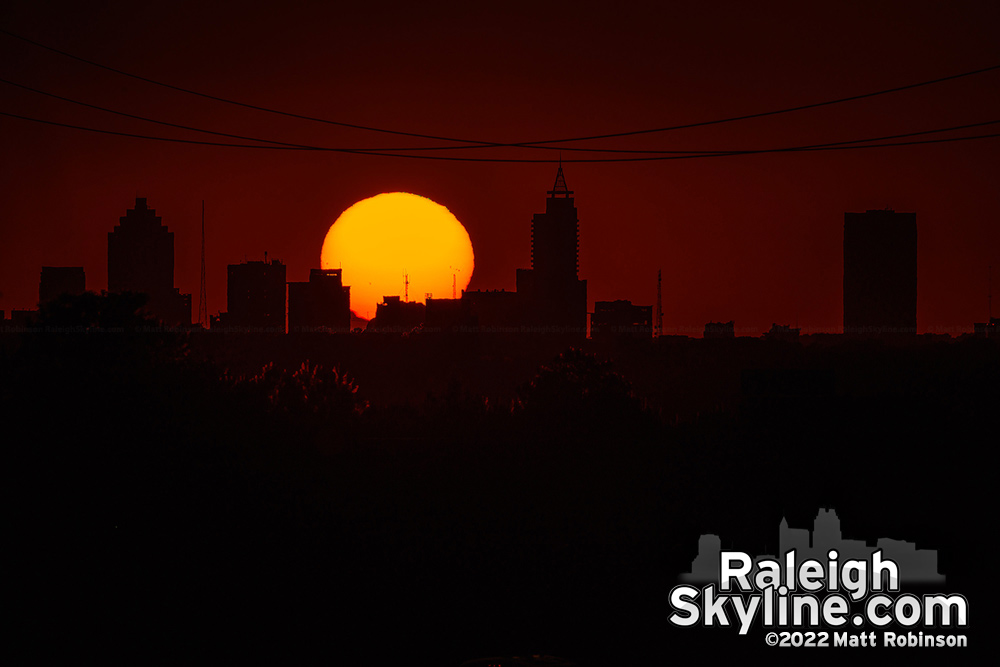 Visible sunspots behind Raleigh