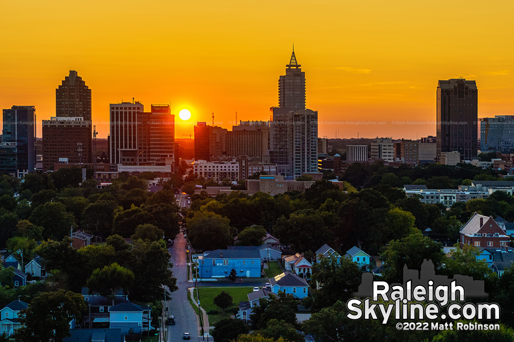The Raleigh-henge sunset from fall 2022