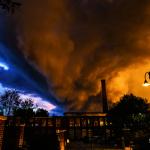 Whales mouth shelf cloud over Caraleigh Mills at Sunsset