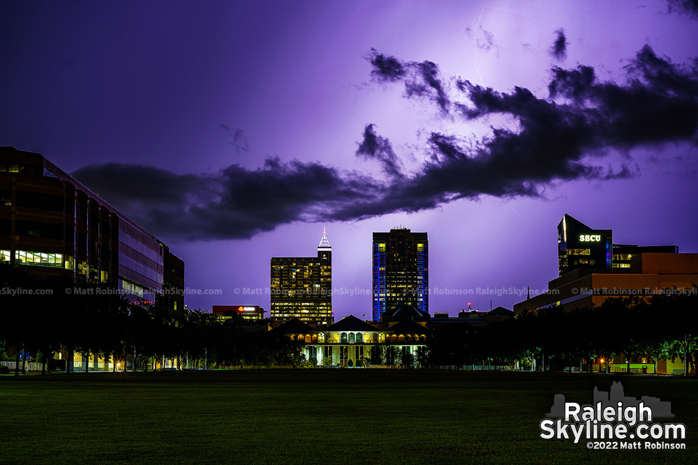 Lightning lights the sky from Halifax Mall