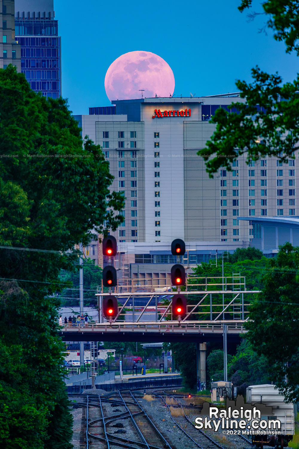 Moonrise over the Raleigh Marriott City Center