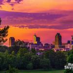 The Raleigh Skyline seen at sunset from Dorothea Dix Park