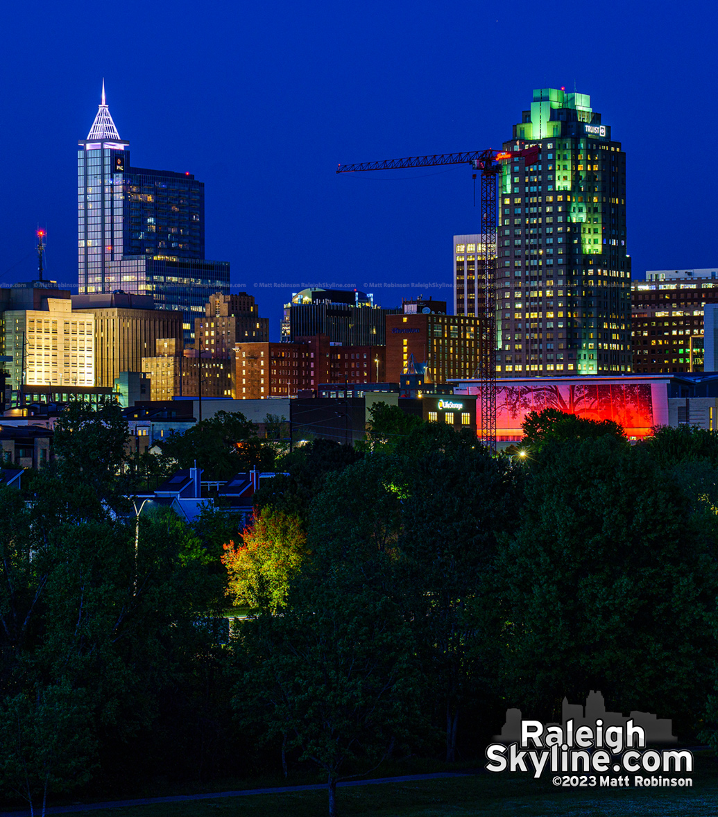 Raleigh Skyline at Dusk from Dix Park