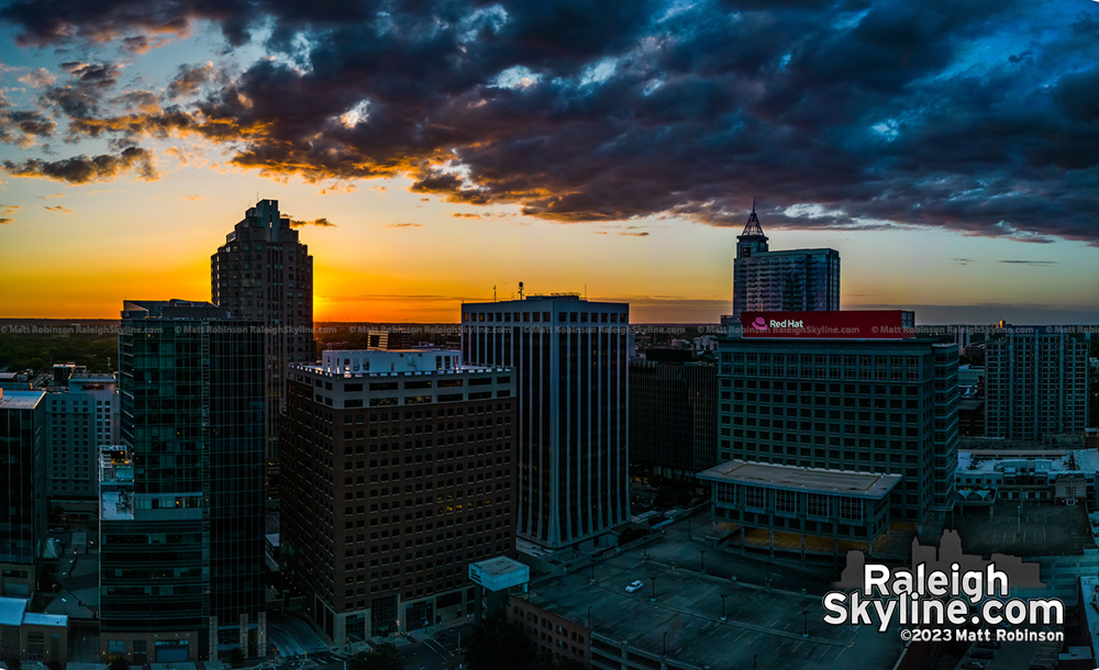 Raleigh Skyline spring Sunset