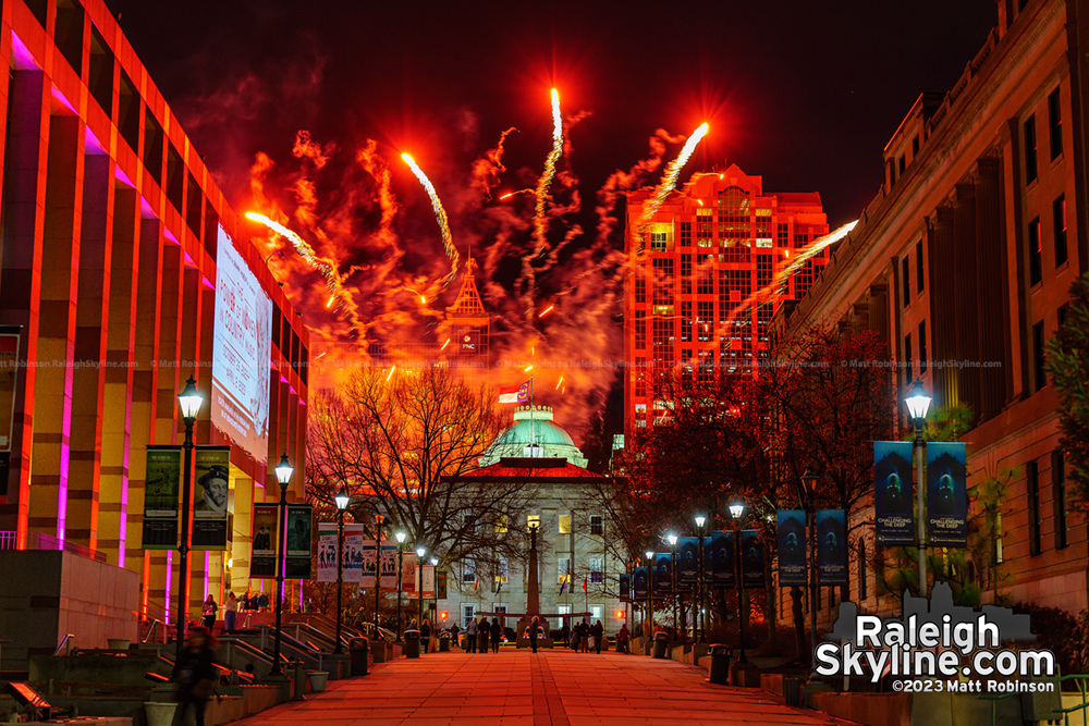 Fireworks Behind the NC Capitol Building