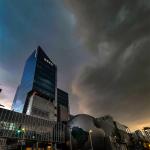 Another shelf cloud entering downtown Raleigh over the Daily Planet this evening.