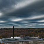 Brief but surreal gravity wave clouds creating a patchwork pattern over Raleigh 