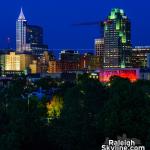 Raleigh Skyline at Dusk from Dix Park