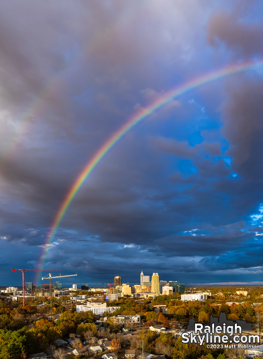 Fall Rainbow enters Raleigh