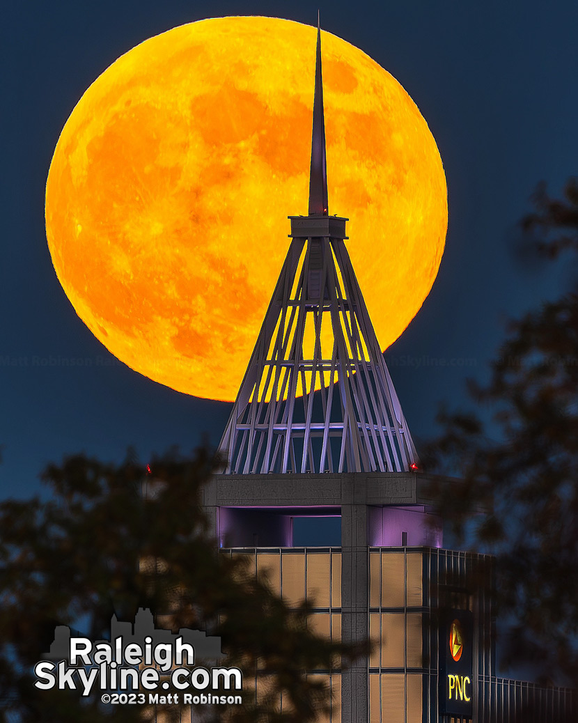 Moonrise behind PNC Plaza