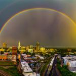 Vivid Rainbow over downtown Raleigh on June 23, 2023