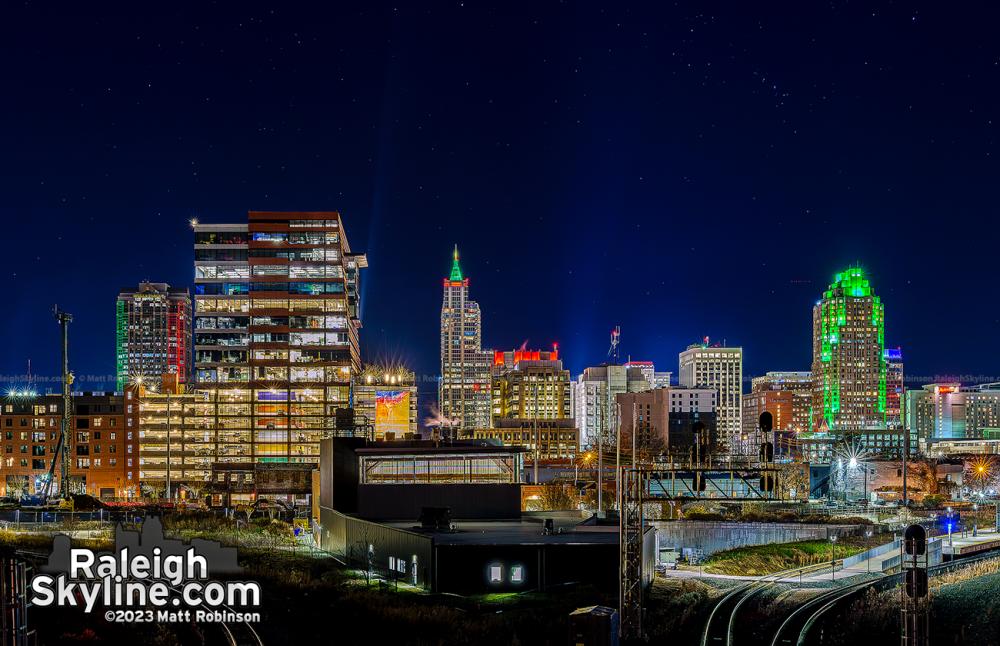 Downtown Raleigh from Boylan Bridge in December 2023