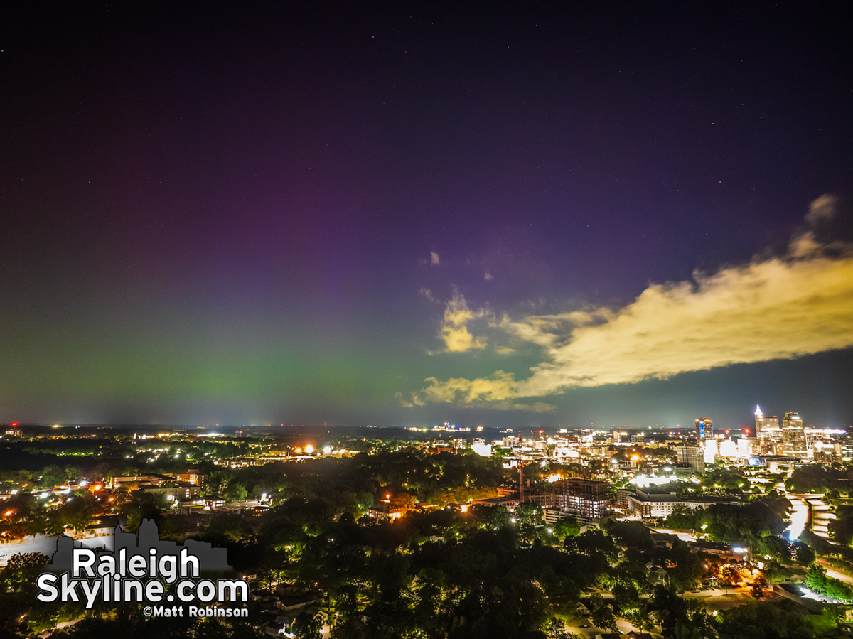 Faint Aurora over Downtown Raleigh