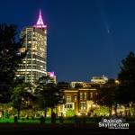 Comet Tsuchinshan–ATLAS and its long tail from downtown Raleigh