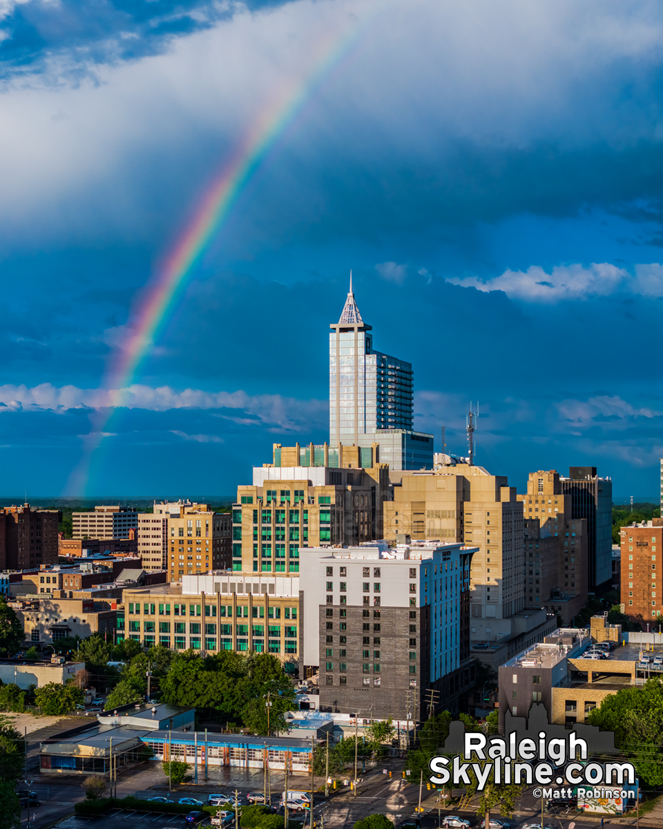 Rainbow over downtown Raleigh