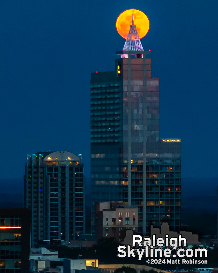 Moonrise behind PNC Plaza