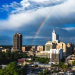 Third rainbow of the week for Raleigh. (with a side of small hail)