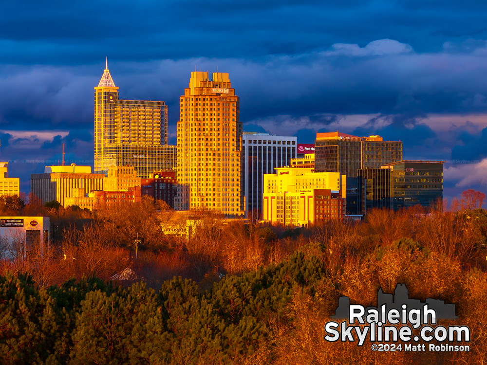 Golden light on downtown Raleigh