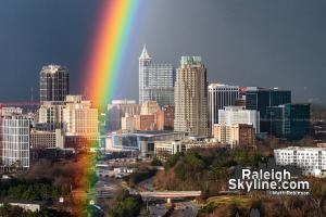 Raleigh Skyline Rainbow of February 24, 2024