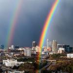 Double Rainbow into Raleigh from February 2024