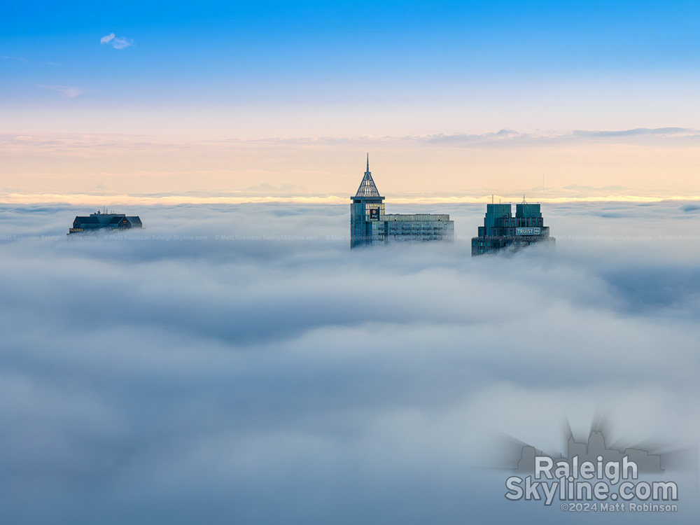 Downtown Raleigh rises above fog