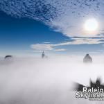 Raleigh skyline obscured by fog