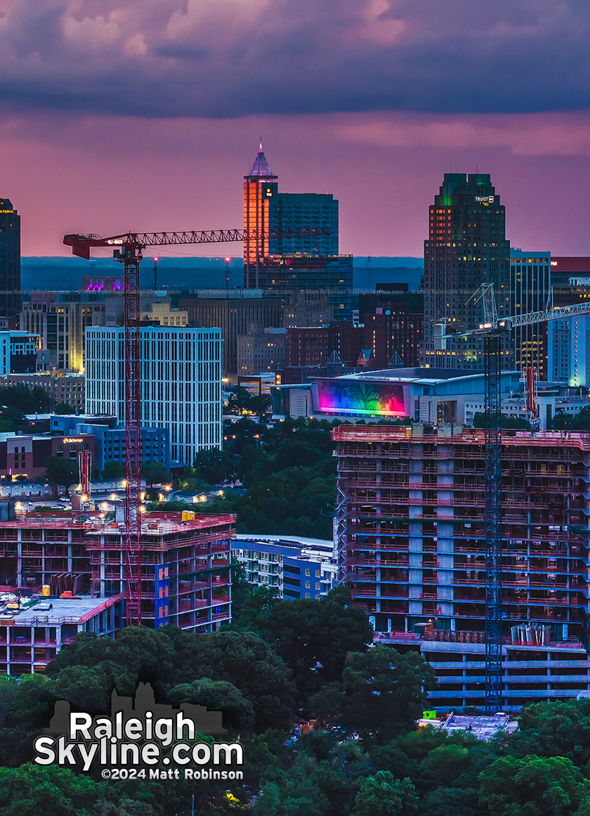 Downtown Raleigh with the Weld under construction