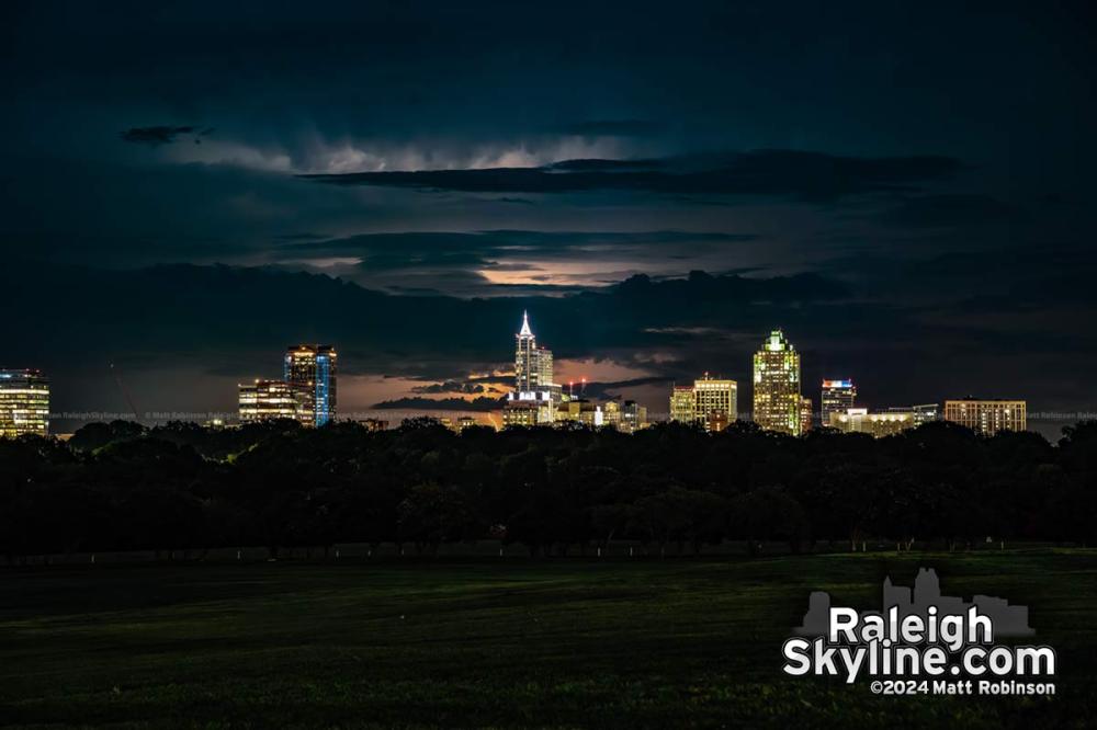 Distant Lightning from thunderstorms east of Raleigh