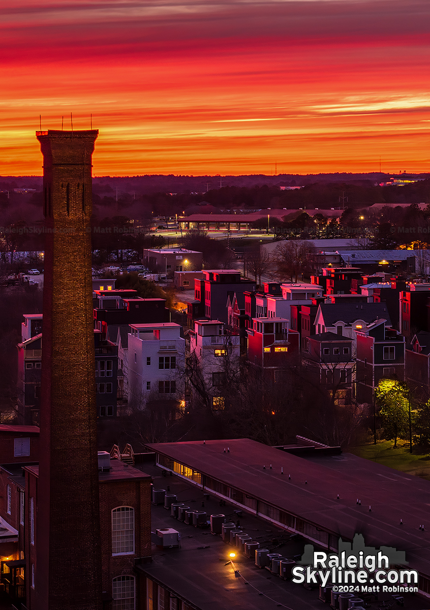 Raleigh Skyline Winter Sunset