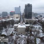 Midday snowfall over the NC Capitol